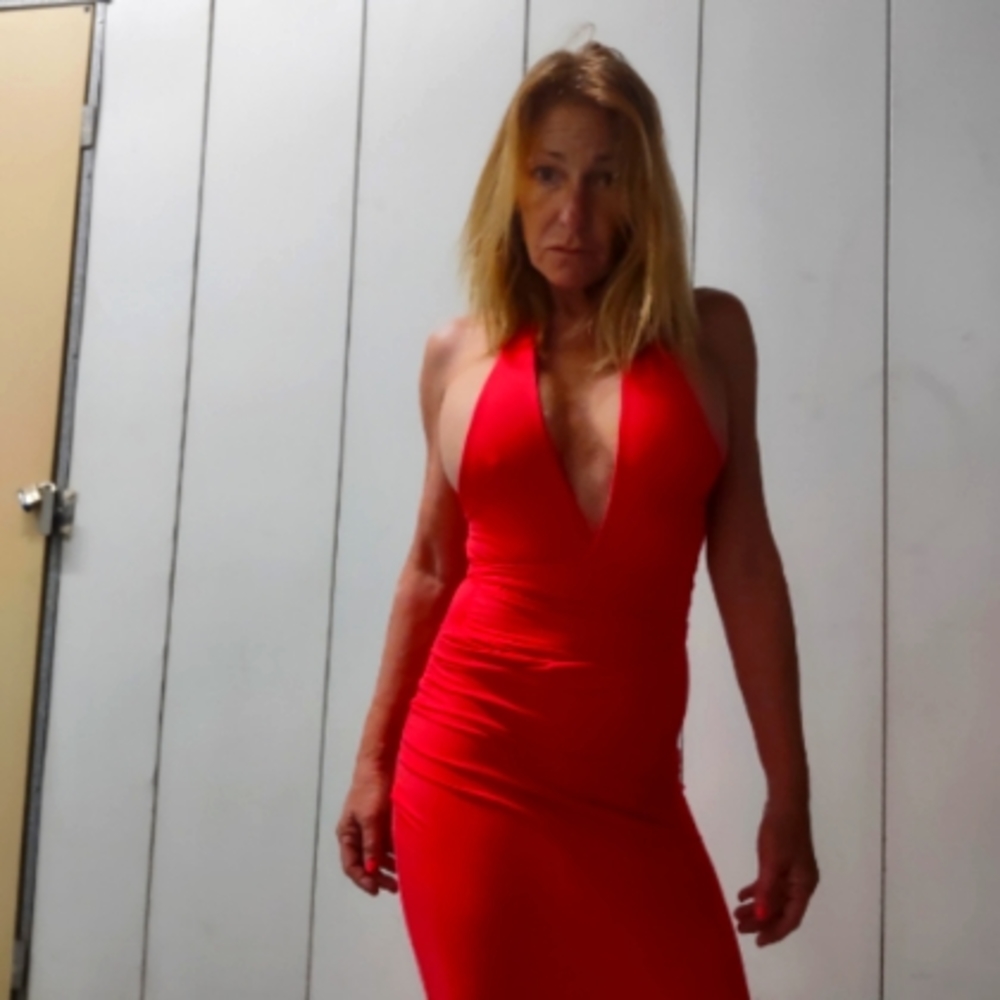 Small long or mini halter hot pink dress.